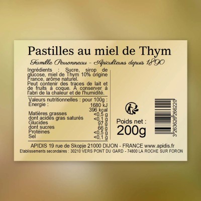 Pastilles fourrées au miel de Thym - Famille Perronneau