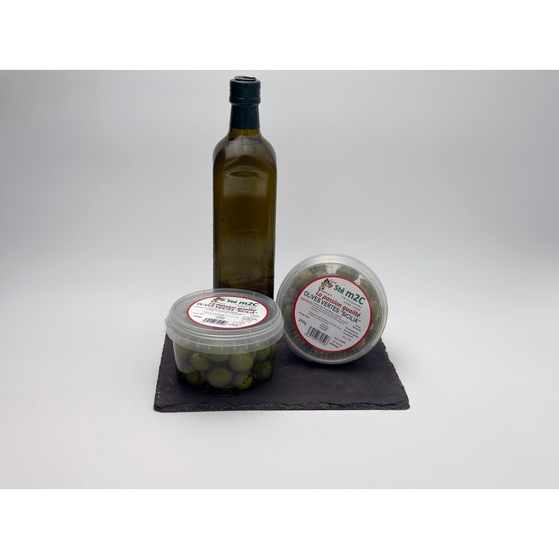 Olive verte Sicilia fenouil thym romarin 250g